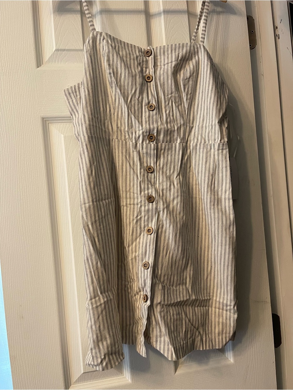 Cotton Candy Blue and White Striped Button-Front Top
